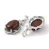 Natural Mahogany Obsidian Oval Pendants G-NH0025-15P-22-2