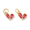Rack Plating Brass Cubic Zirconia Charms KK-I684-04G-01-RS-1