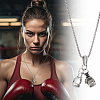 4Pcs Alloy Gloves Pendant Necklaces NJEW-UN0001-62AS-5
