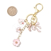 Cat Shape with Flower Alloy Enamel Keychains KEYC-JKC01407-01-3