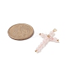 Natural Rose Quartz Faceted Round Copper Wire Wrapped Pendants PALLOY-JF02011-01-2