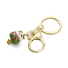 Fortune Cat Porcelain Pendant Keychain KEYC-G064-02G-2