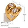 Fashionable 304 Stainless Steel Cubic Zirconia Finger Rings FS-WG3A113-01-2