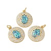 Brass Micro Pave Cubic Zirconia Pendants KK-K385-130A-G-1