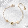 Brass Cubic Zirconia Beads Link Braceletsm Cable Chains Bracelets for Women BJEW-JB13050-1