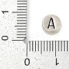 925 Sterling Silver Flat Round with Letter Beads STER-G044-01AS-A-3
