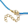 Lampwork Evil Eye & Glass Seed Beads Necklace with Real 18K Gold Plated 304 Stainless Steel Clasps NJEW-JN04597-01-5
