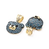 Brass Micro Pave Cubic Zirconia Pendants ZIRC-F136-01G-05-3