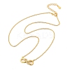 925 Sterling Silver Micro Pave Clear Micro Pave Cubic Zirconia Double Infinity Pendant Necklaces for Women NJEW-D315-03G-5