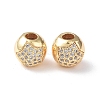 Brass Micro Pave Cubic Zirconia Beads KK-I702-19A-G-2