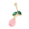 Alloy Resin Flower Pendants PALLOY-U003-06G-02-1