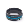 Ion Plating(IP) 304 Stainless Steel Paua Shell Cuff Ring for Women LS-RJEW-M014-01B-C-2