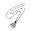 Alloy Skull Hands Pandant Necklace with Box Chains NJEW-K245-005-2