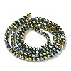 Electroplate Glass Beads Strands GLAA-H021-01B-FP05-4