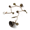 Iron Bell with Alloy Key/Feather/Elephant Pendant Decorations HJEW-JM02220-1