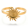 Ion Plating(IP) 304 Stainless Steel Sun Cuff Rings LS-RJEW-N038-116LG-3