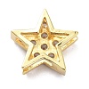 Brass Micro Pave Clear Cubic Zirconia Slide Charms ZIRC-P085-03G-2