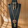Woven Net/Web with Feather Alloy & Wood Necklaces & Earring Sets FS-WG8596C-01-1