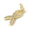 Rack Plating Brass Micro Pave Cubic Zirconia Pendants KK-K392-46G-2