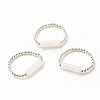 Natural White Jade Column Beaded Finger Ring with Synthetic Hematite RJEW-JR00461-02-1
