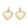 Brass Micro Pave Clear Cubic Zirconia Pendants KK-L213-012G-1