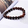 Unisex Natural Wood Beaded Stretch Bracelets X-BJEW-JB05463-04-3