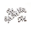 Platinum Plated Alloy Letter Pendants PALLOY-J718-01P-M-2