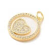 Brass Micro Pave Clear Cubic Zirconia Pendants KK-Z073-23G-2