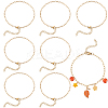 12Pcs 304 Stainless Steel Paperclip Chain Bracelets Set for Women BJEW-SC0001-21-1