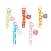 5Pcs 5 Colors Acrylic Heart & Cable Chain Pendant Decoration HJEW-JM03873-2
