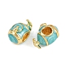 Brass European Enamel Beads KK-D421-09G-2