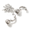 Brass Micro Pave Clear Cubic Zirconia Fold Over Clasps KK-K389-027P-2