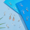 10 Pair 2 Color Brass Leverback Earring Findings EJEW-AB00046-4