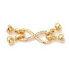 Brass Micro Pave Clear Cubic Zirconia Fold Over Clasps KK-A227-08G-1