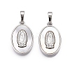 Brass & Shell Pendants KK-N254-208P-1