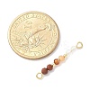 Faceted Round Natural Quartz Crystal & Carnelian & Red Jasper Beaded Connector Charms PALLOY-JF03530-01-4
