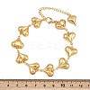 304 Stainless Steel Heart Link Chain Bracelets for Valentine's Day Gift BJEW-D359-17B-G-3