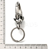 Tibetan Style 316 Surgical Stainless Steel Fittings with 304 Stainless Steel Key Ring with Synthetic Turquoise FIND-Q101-13AS-3