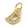 Initial Letter Brass with Cubic Zirconia Charms KK-Q814-26D-G-2