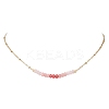 Dyed Natural Malaysia Jade Faceted Rondelle Beaded 304 Stainless Steel Satellite Chain Necklaces for Women NJEW-JN05783-3