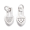Brass Micro Pave Cubic Zirconia Pendants X-KK-P187-07P-2