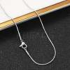 Tarnish Resistant Classic Plain 304 Stainless Steel Mens Womens Snake Chain Necklaces STAS-M174-018P-B-1