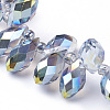 Electroplate Glass Faceted Teardrop Beads Strands EGLA-D014-28-3