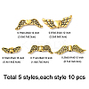50Pcs 5 Styles Tibetan Style Alloy Beads TIBEB-FP0001-04-6