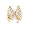 Brass Micro Pave Clear Cubic Zirconia Box Clasps KK-L255-02G-01-1