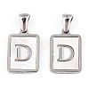 304 Stainless Steel Pave Shell Pendants STAS-G327-01P-D-1