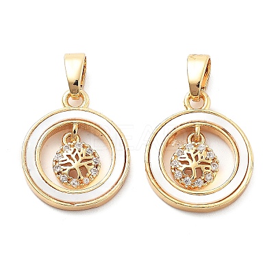 Brass Micro Pave Cubic Zirconia Pendants KK-L222-014G-1