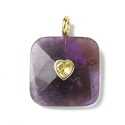 Natural Amethyst Faceted Pendants G-C274-03I-1