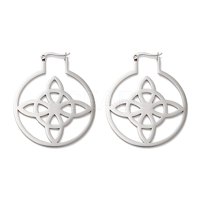 Non-Tarnish 304 Stainless Steel Hoop Earrings EJEW-P271-02C-P-1