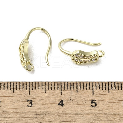 Brass Micro Pave Cubic Zirconia Earring Hooks KK-C048-14A-G-1